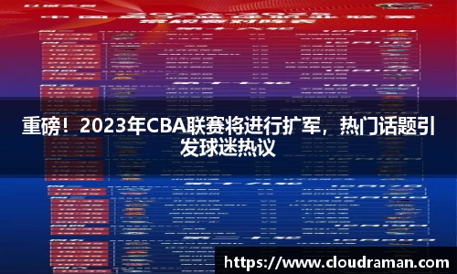 重磅！2023年CBA联赛将进行扩军，热门话题引发球迷热议